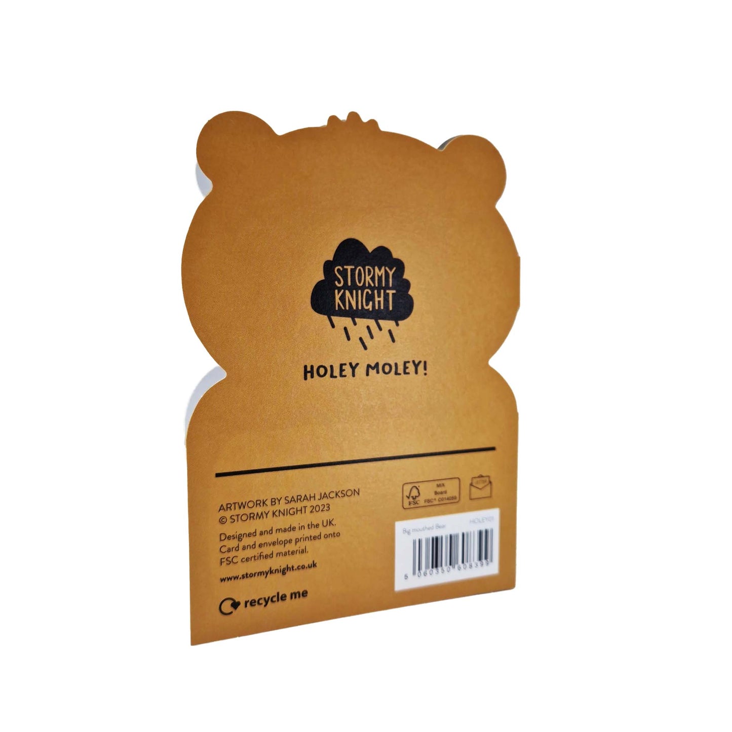 Big Mouthed Bear Die Cut Kids Birthday Card