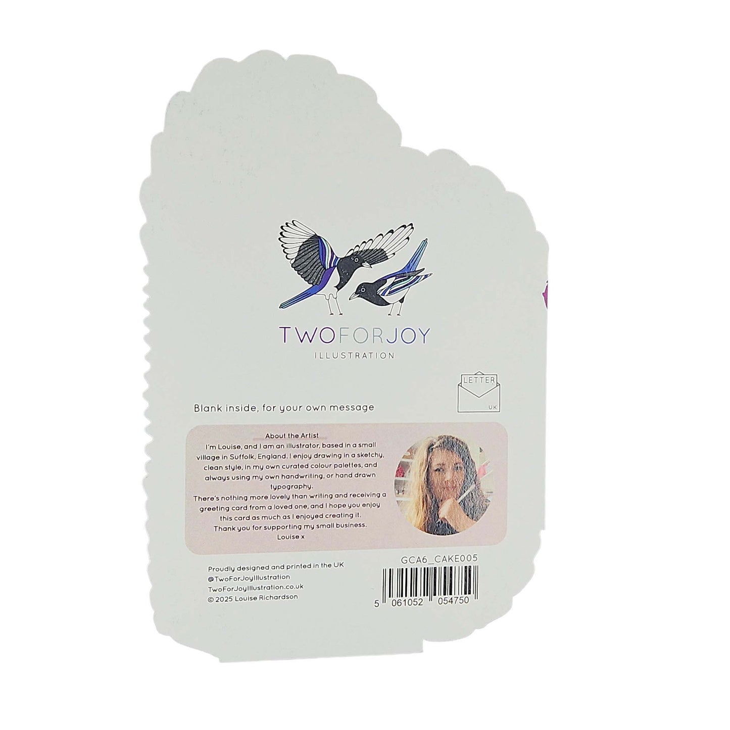 Twenty Something Silver Foiled Cutout Heart Cake Birthday Card