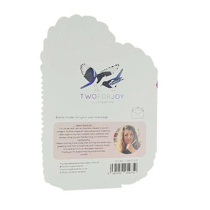 Twenty Something Silver Foiled Cutout Heart Cake Birthday Card