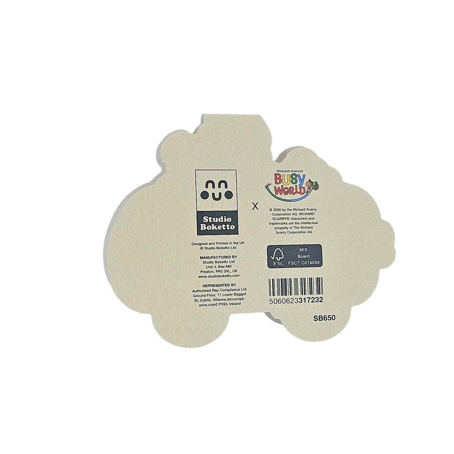 Pickle Party Pig Car Richard Scarry Cutout Card