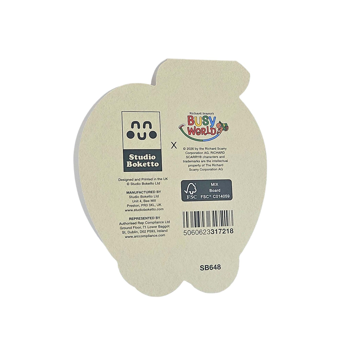 Lowly Worm Apple Car Richard Scarry Cutout Card