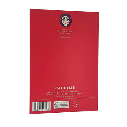 Don't Stop Believing Santa Gold Foiled Christmas Card