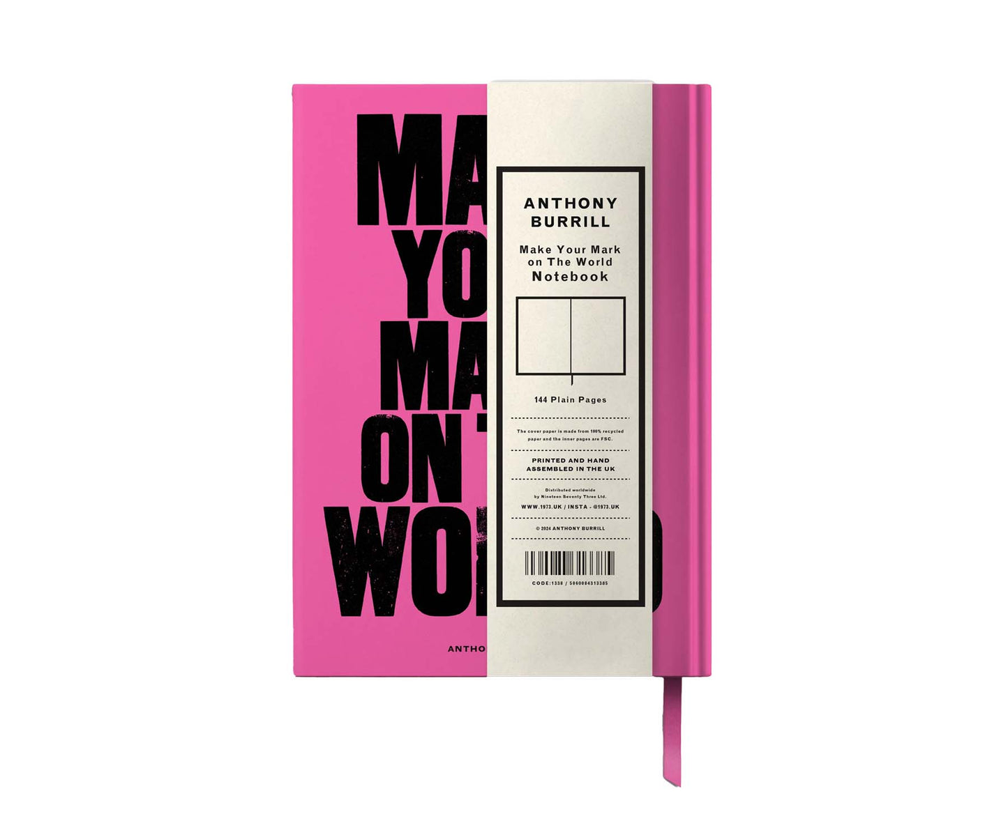 Anthony Burrill 'Make Your Mark On The World' A5 Plain Notebook