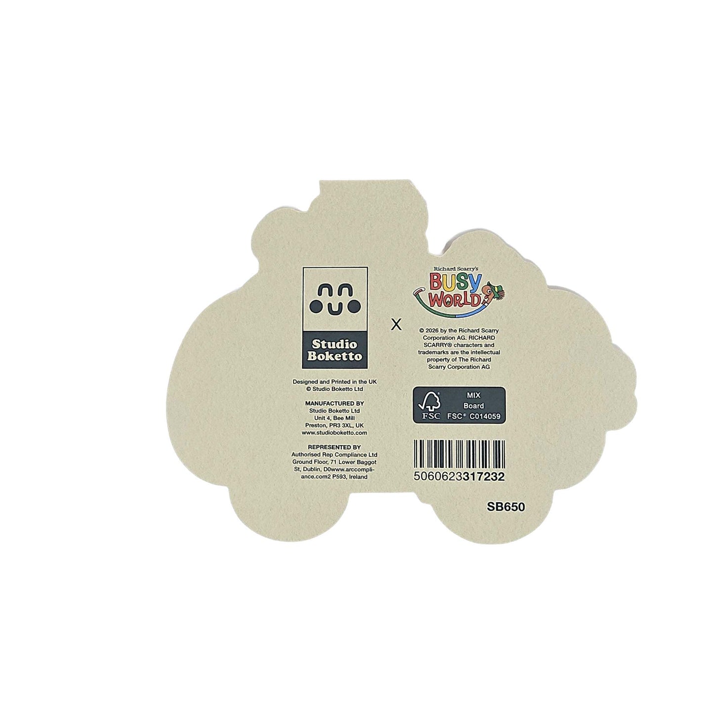 Pickle Party Pig Car Richard Scarry Cutout Card