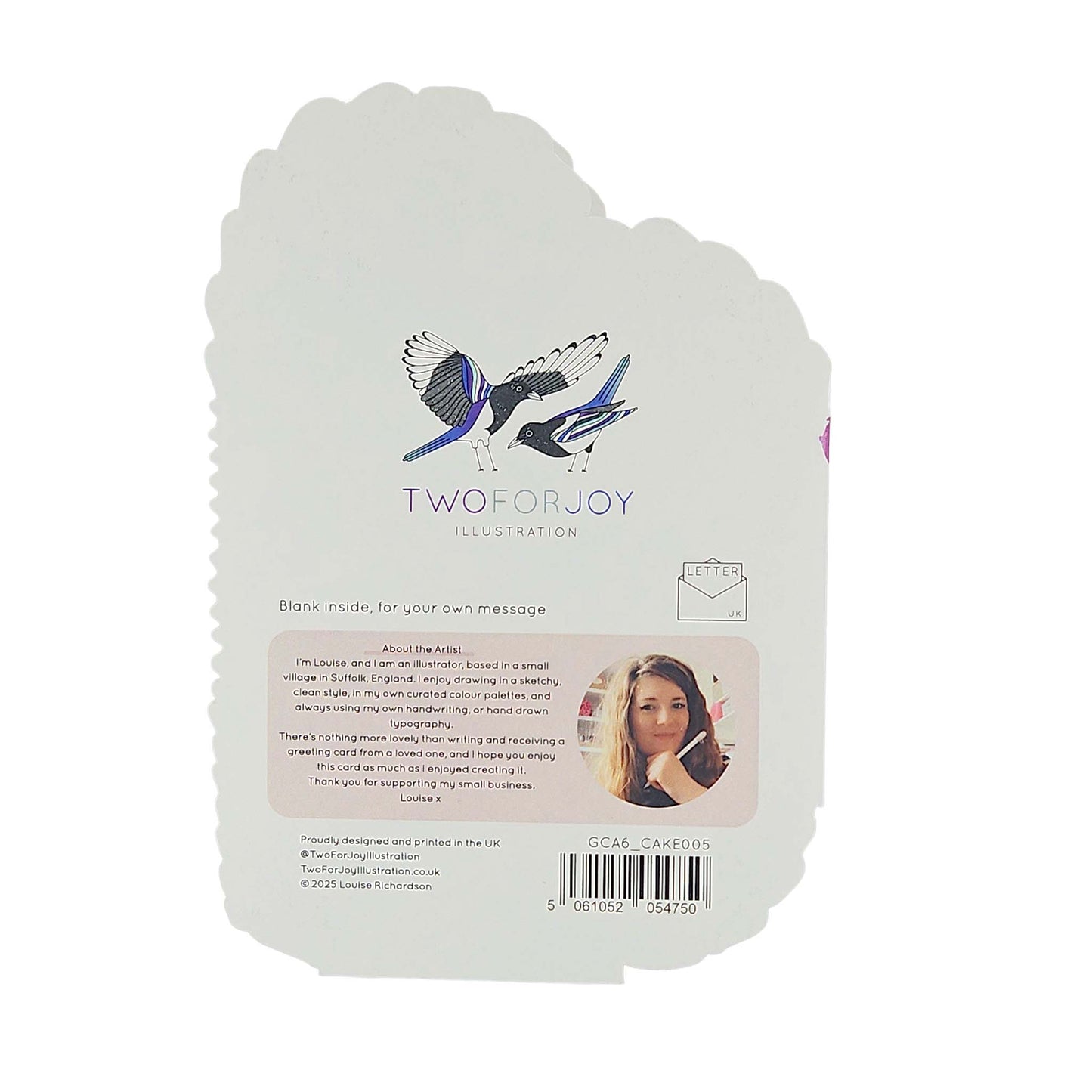 Twenty Something Silver Foiled Cutout Heart Cake Birthday Card