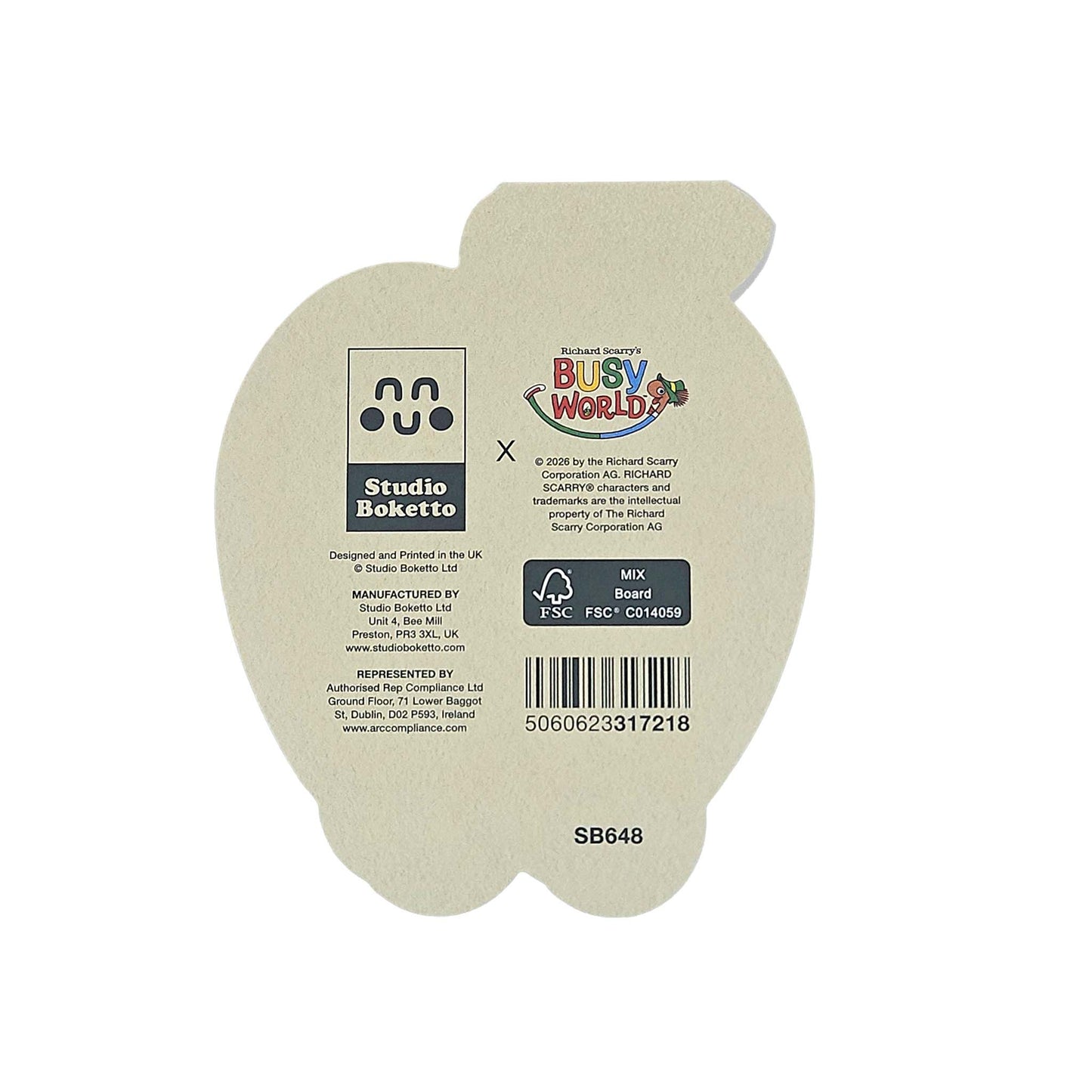 Lowly Worm Apple Car Richard Scarry Cutout Card