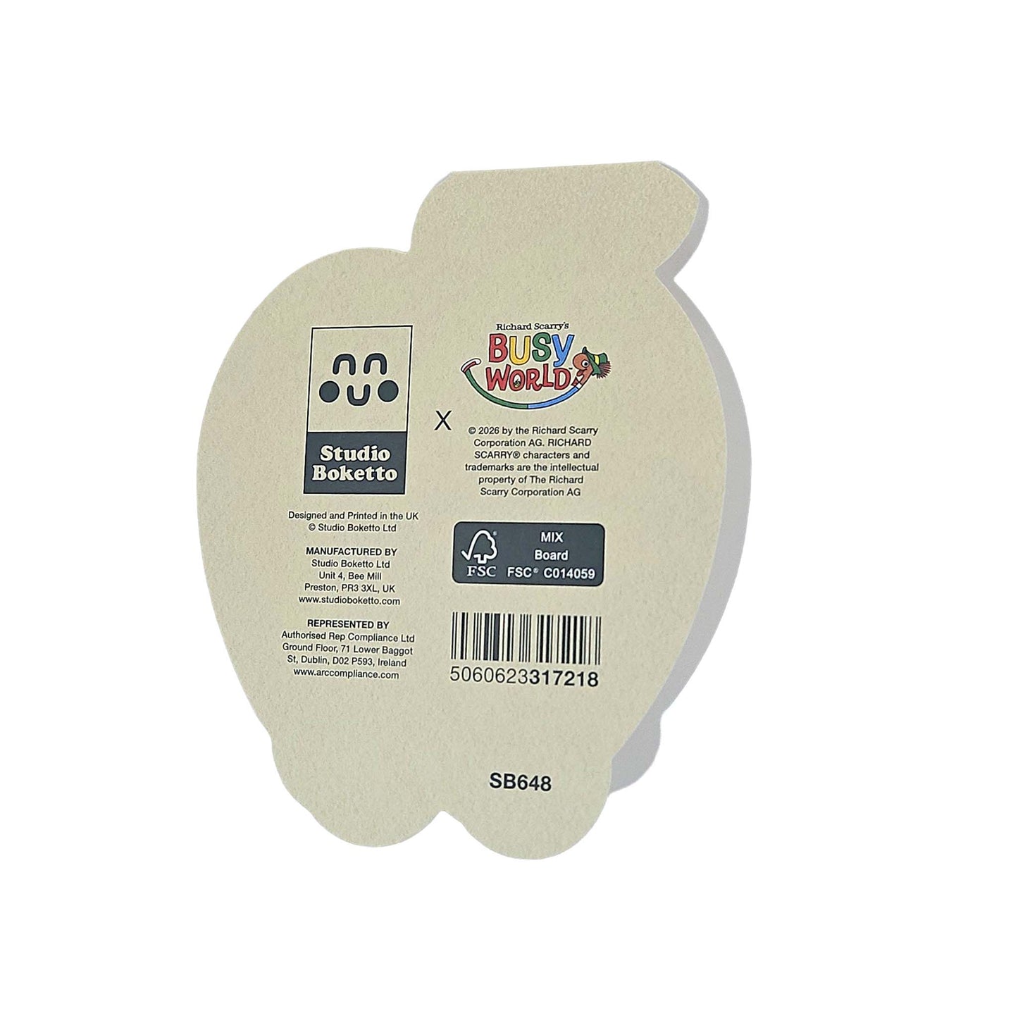 Lowly Worm Apple Car Richard Scarry Cutout Card