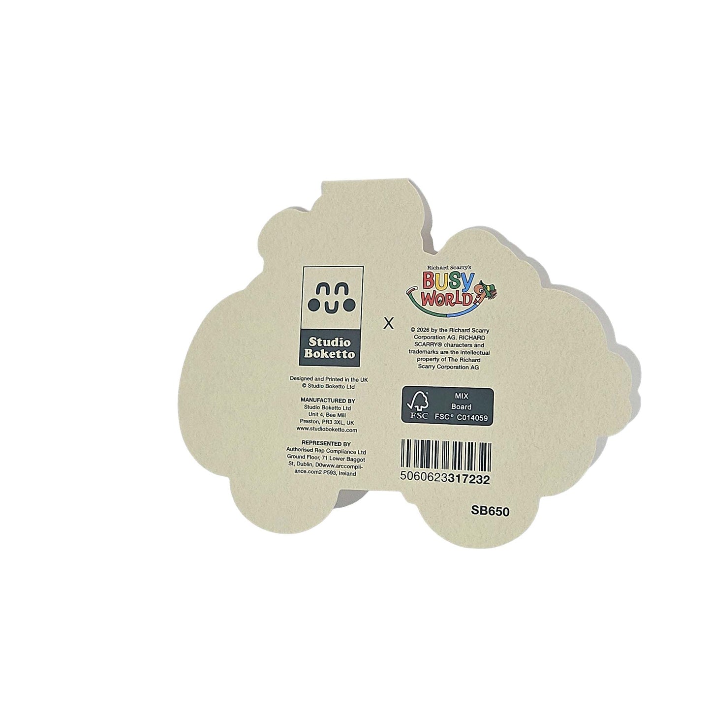 Pickle Party Pig Car Richard Scarry Cutout Card