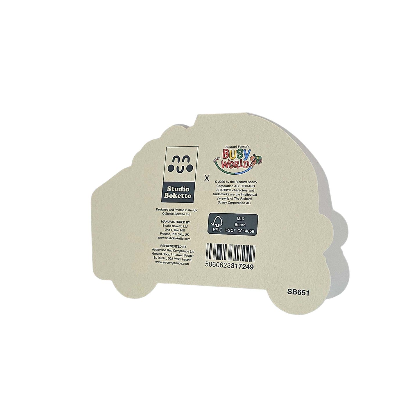 Cheese Mouse Car Richard Scarry Cutout Card