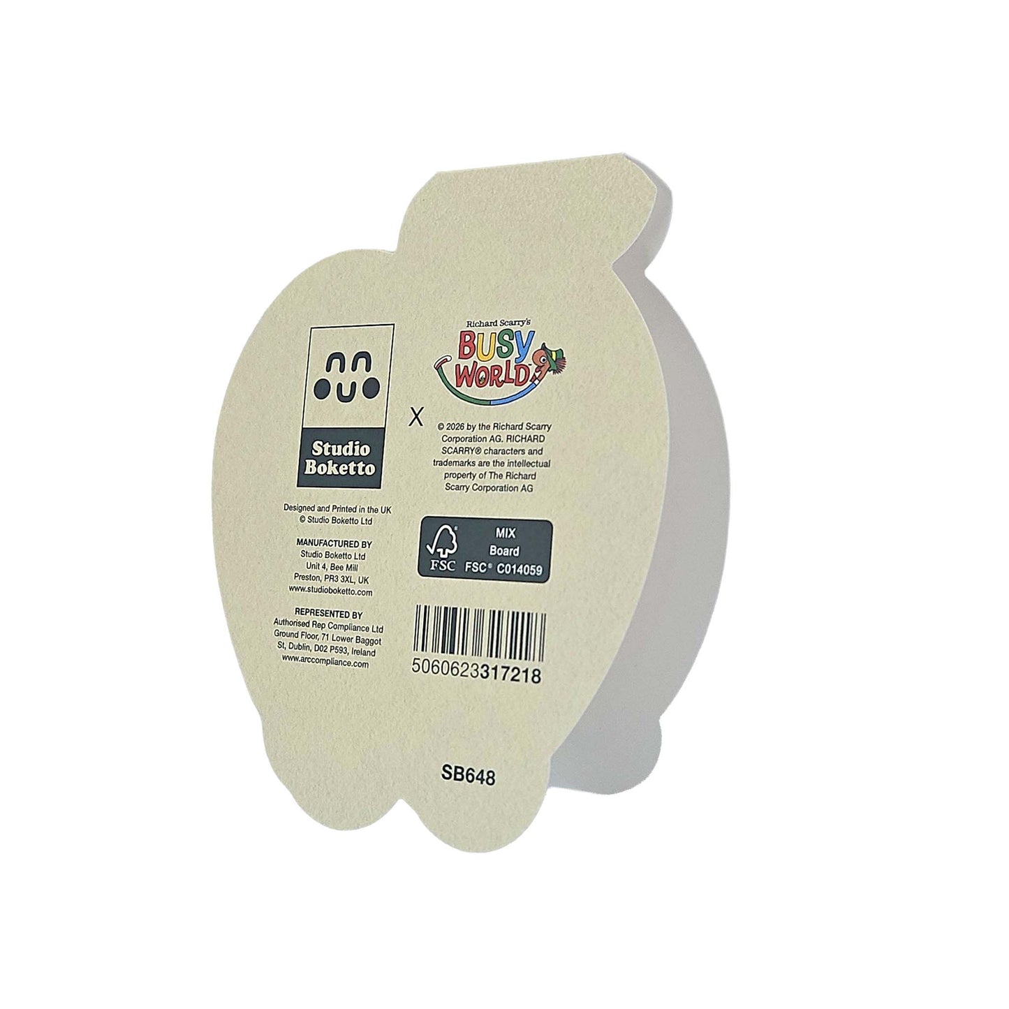 Lowly Worm Apple Car Richard Scarry Cutout Card