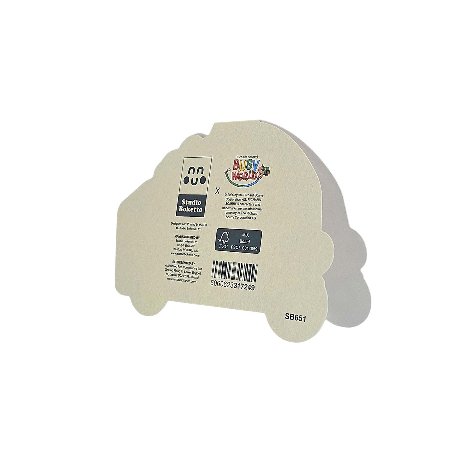 Cheese Mouse Car Richard Scarry Cutout Card