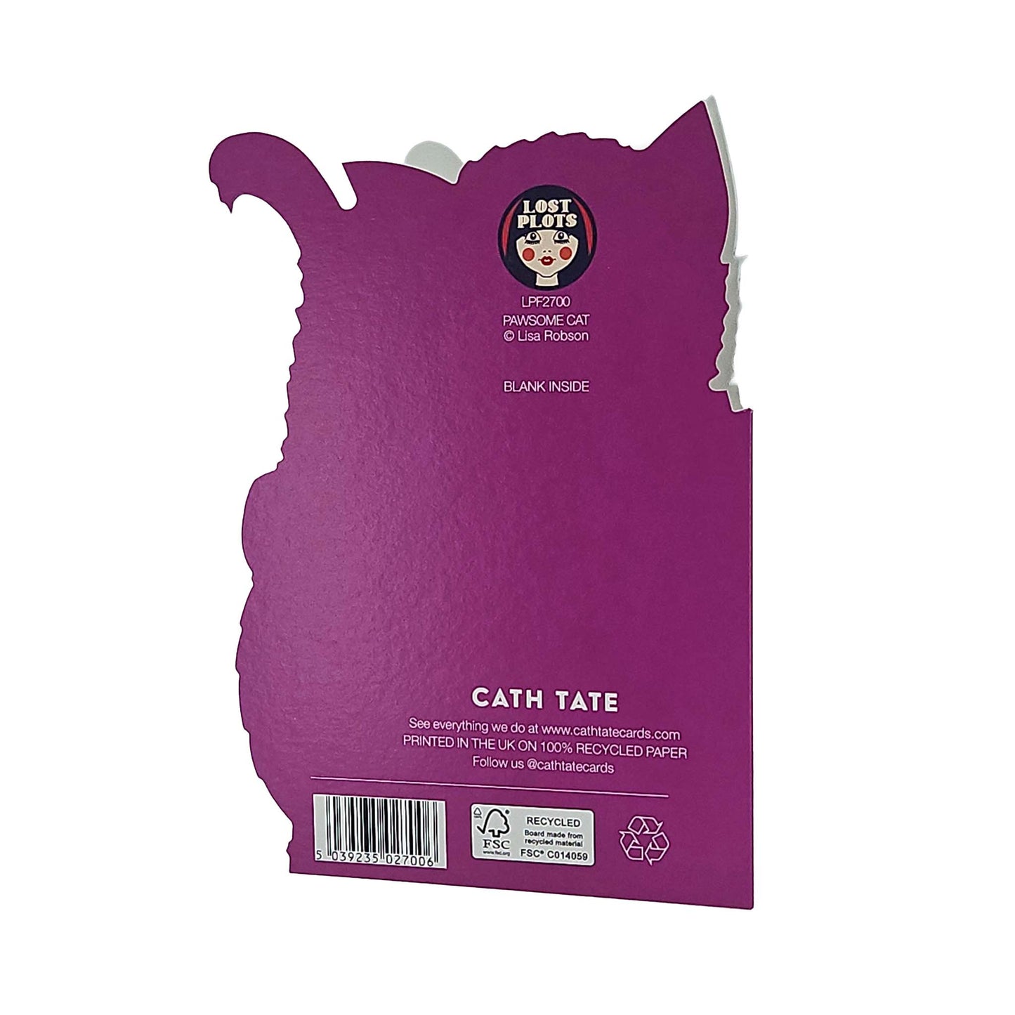 Pawesome Birthday Cat Cutout Birthday Card