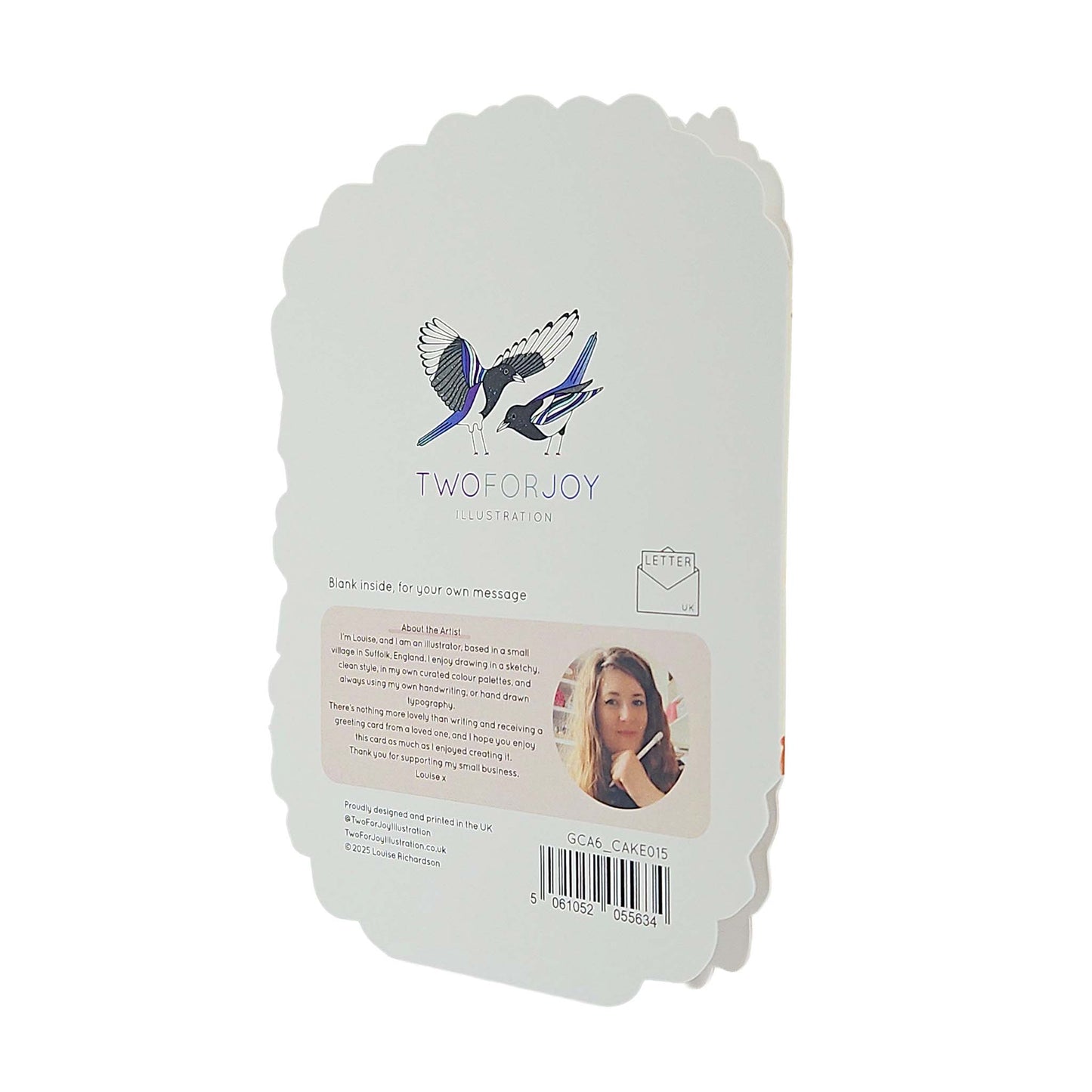 Happy Cake Day Spot Varnish Cutout Caramel Cake Birthday Card
