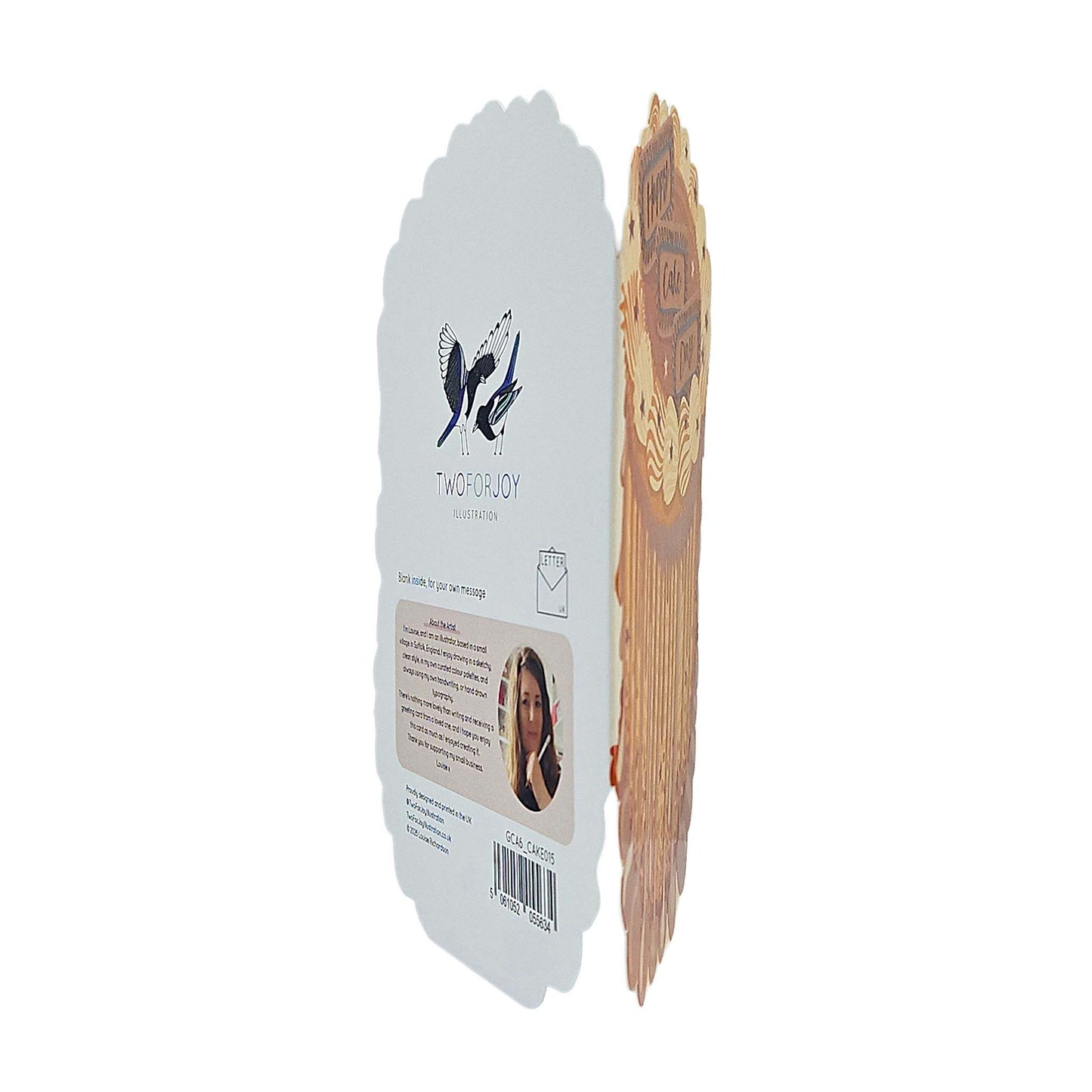 Happy Cake Day Spot Varnish Cutout Caramel Cake Birthday Card