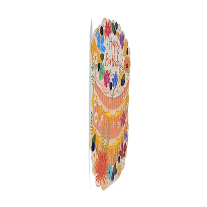 Happy Birthday Spot Varnish Cutout Cake Birthday Card