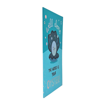 The World Is Your Oyster Holographic Foiled Congratulations Card