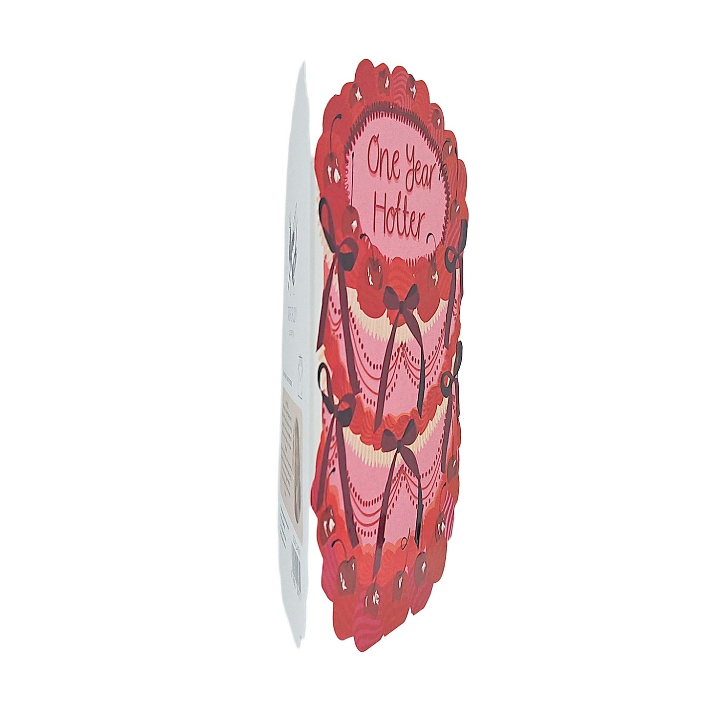 One Year Hotter Spot Varnish Cutout Cake Birthday Card