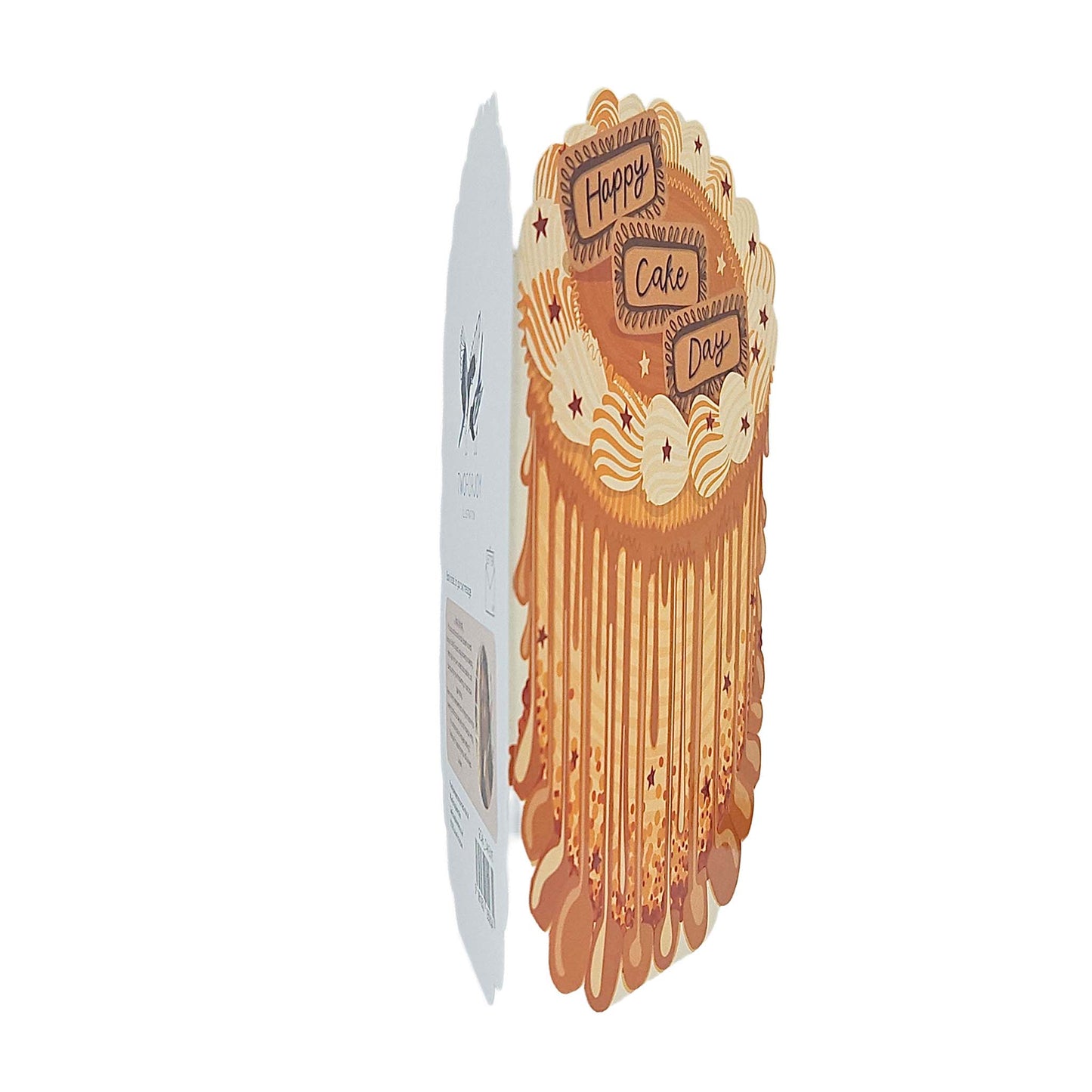 Happy Cake Day Spot Varnish Cutout Caramel Cake Birthday Card
