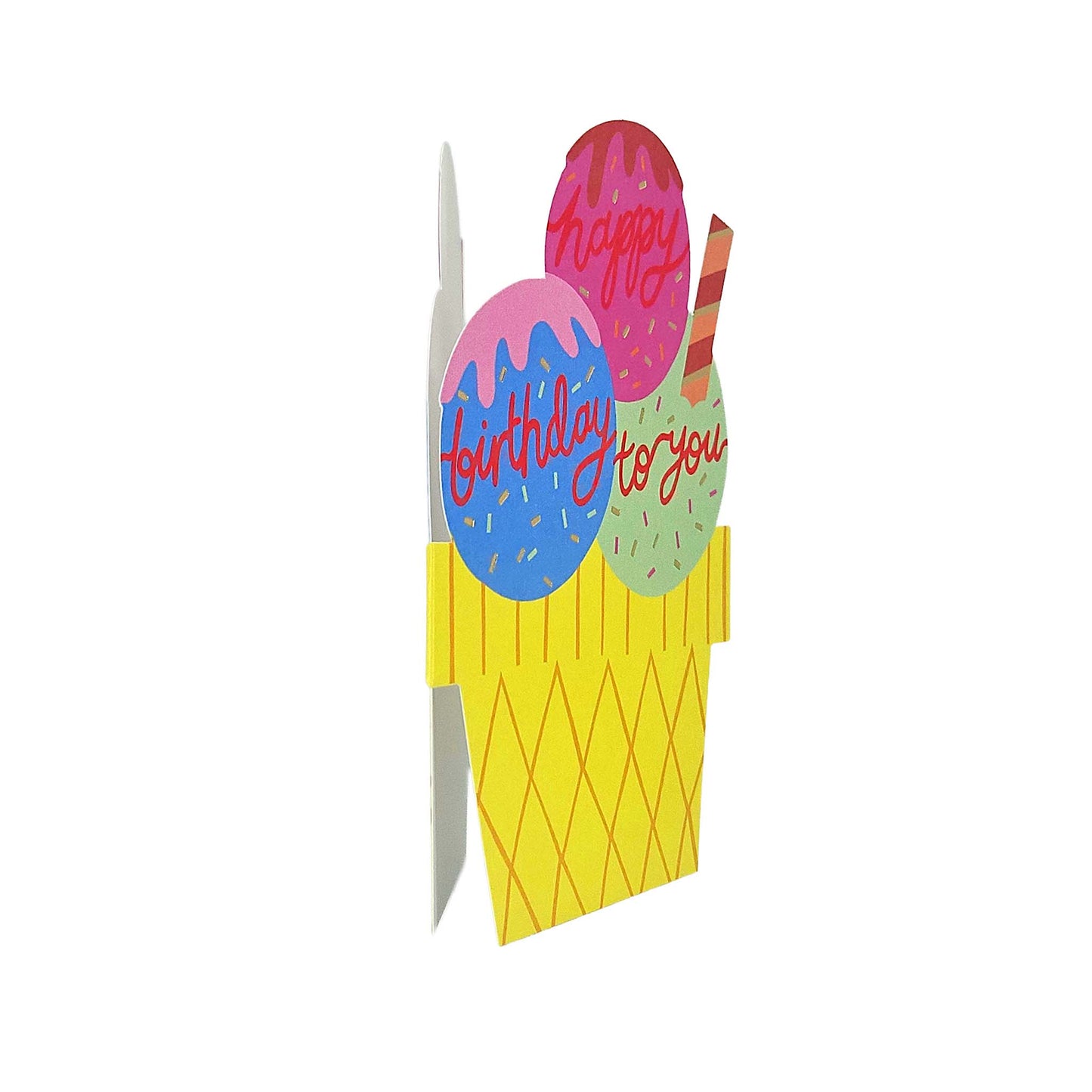 Happy Birthday To You Ice-cream Cutout Birthday Card