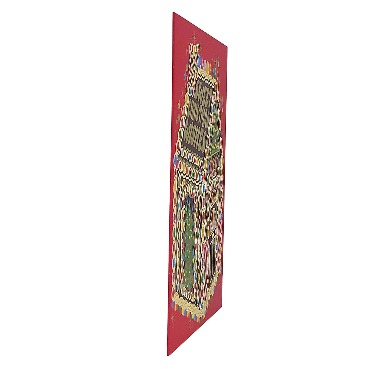 Sweet Christmas Wishes Gingerbread House Gold Foiled Christmas Card