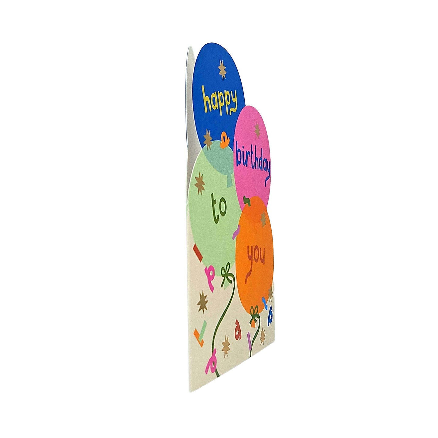 Happy Birthday to you Balloons Cutout Birthday Card