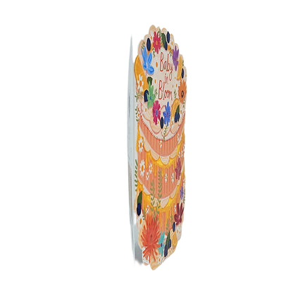 Baby in Bloom Spot Varnish Cutout Cake Pregnancy Card