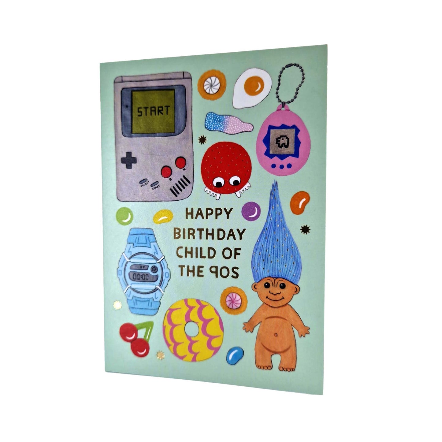 Child Of The 90s Gold Foiled Birthday Card