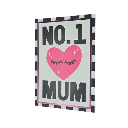 No.1 Mum Eyelash Heart Foiled Mother's Day Card