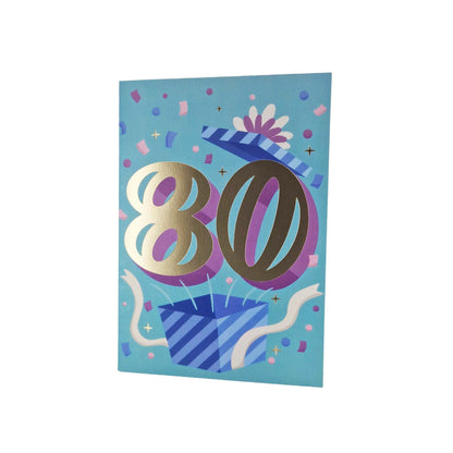 Gold Foiled 80th Birthday Card