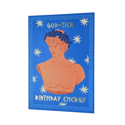 God Tier Birthday Energy Greek God Gold Foiled Birthday Card