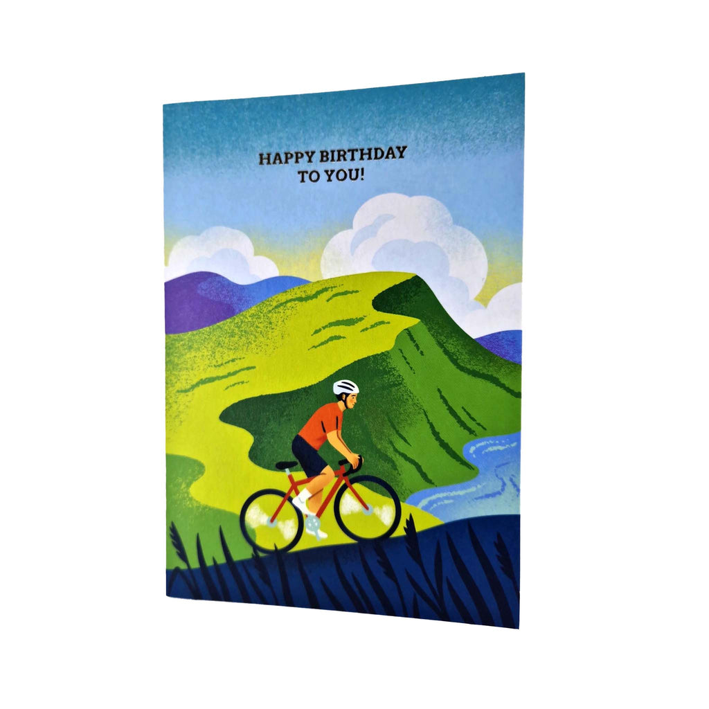 Happy Birthday To You Cyclist Gold Foiled Birthday Card