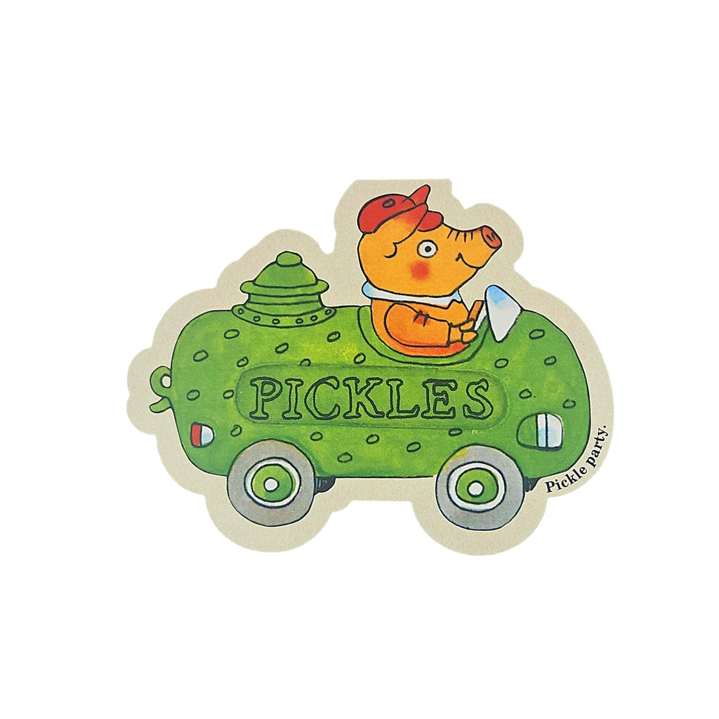 Pickle Party Pig Car Richard Scarry Cutout Card