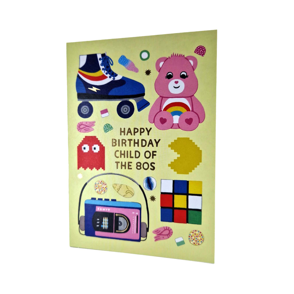 Child Of The 80s Gold Foiled Birthday Card