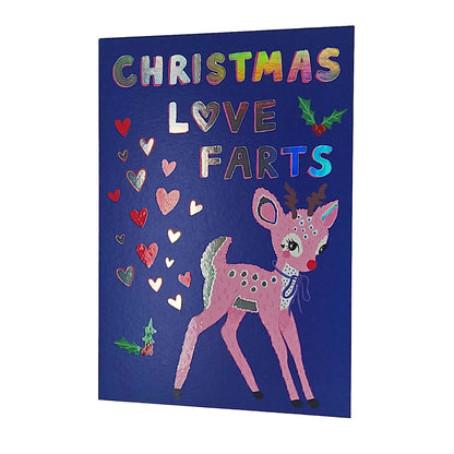 Christmas Love Farts Baby Reindeer Christmas Card