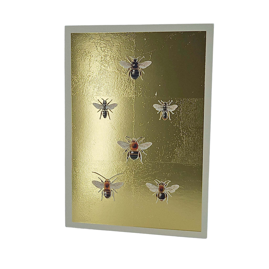 Bees Gold Foiled Art Card