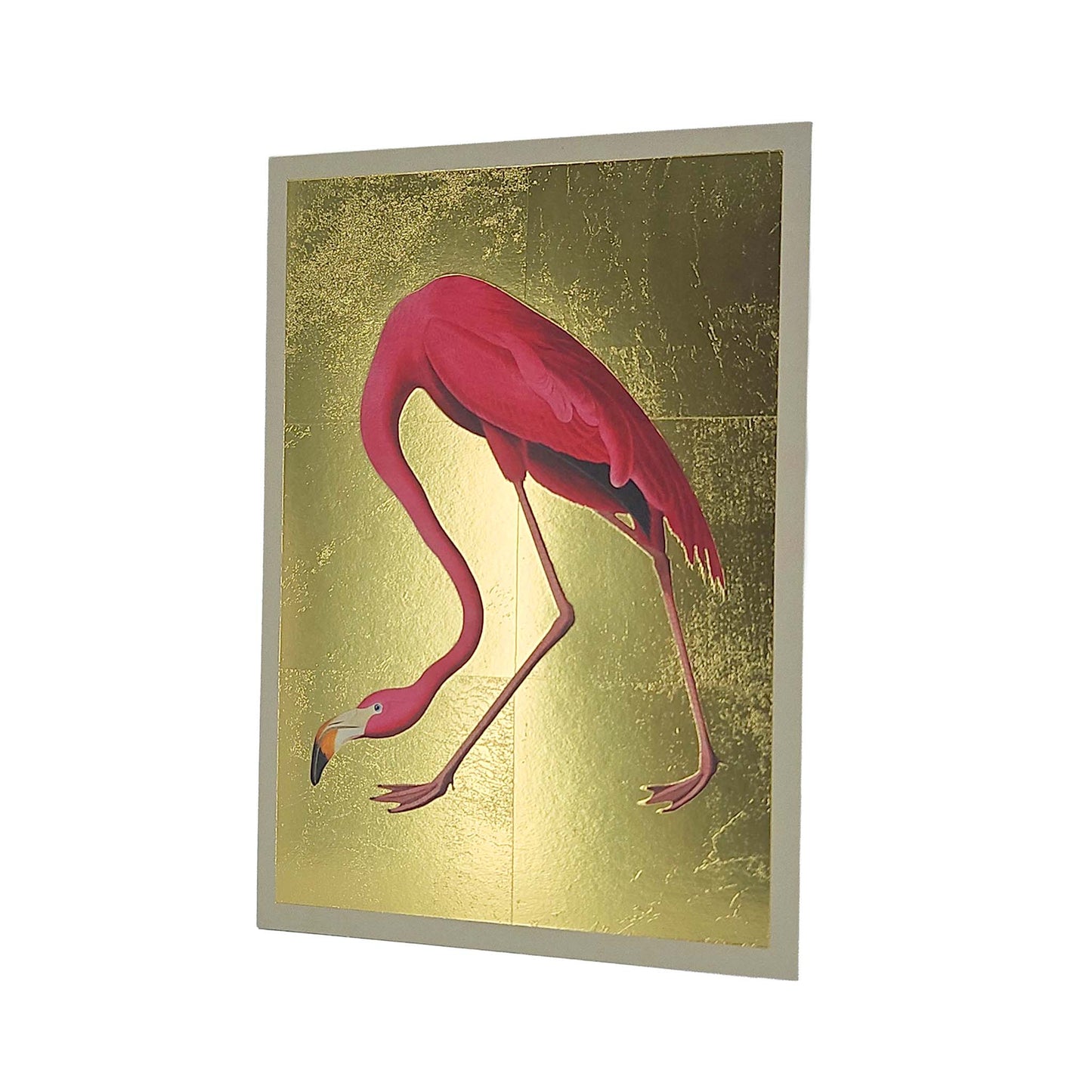 Pink Flamingo Gold Foiled Art Card