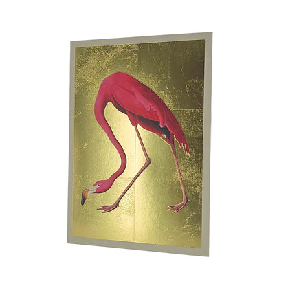 Pink Flamingo Gold Foiled Art Card