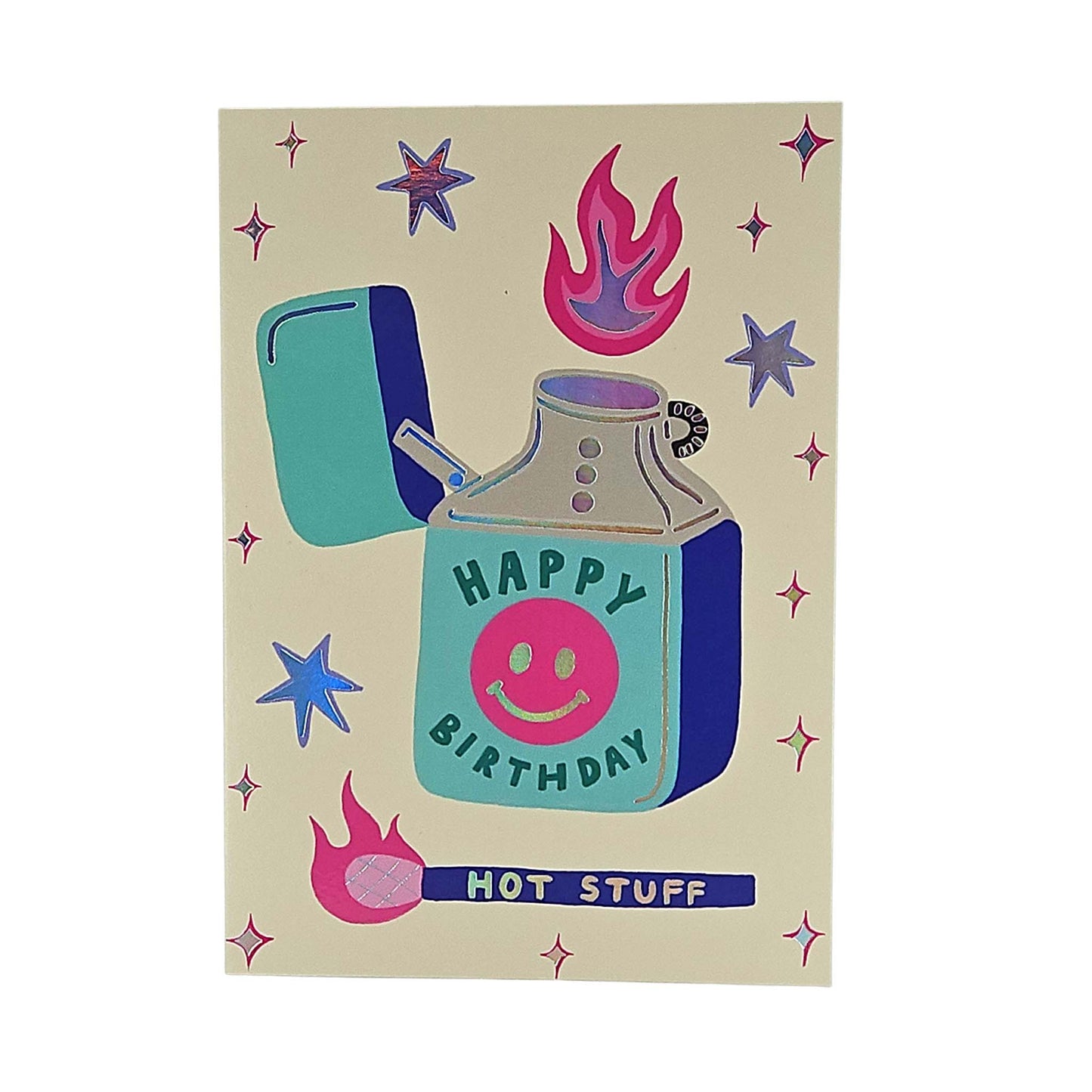 Happy Birthday Hot Stuff Lighter Birthday Card