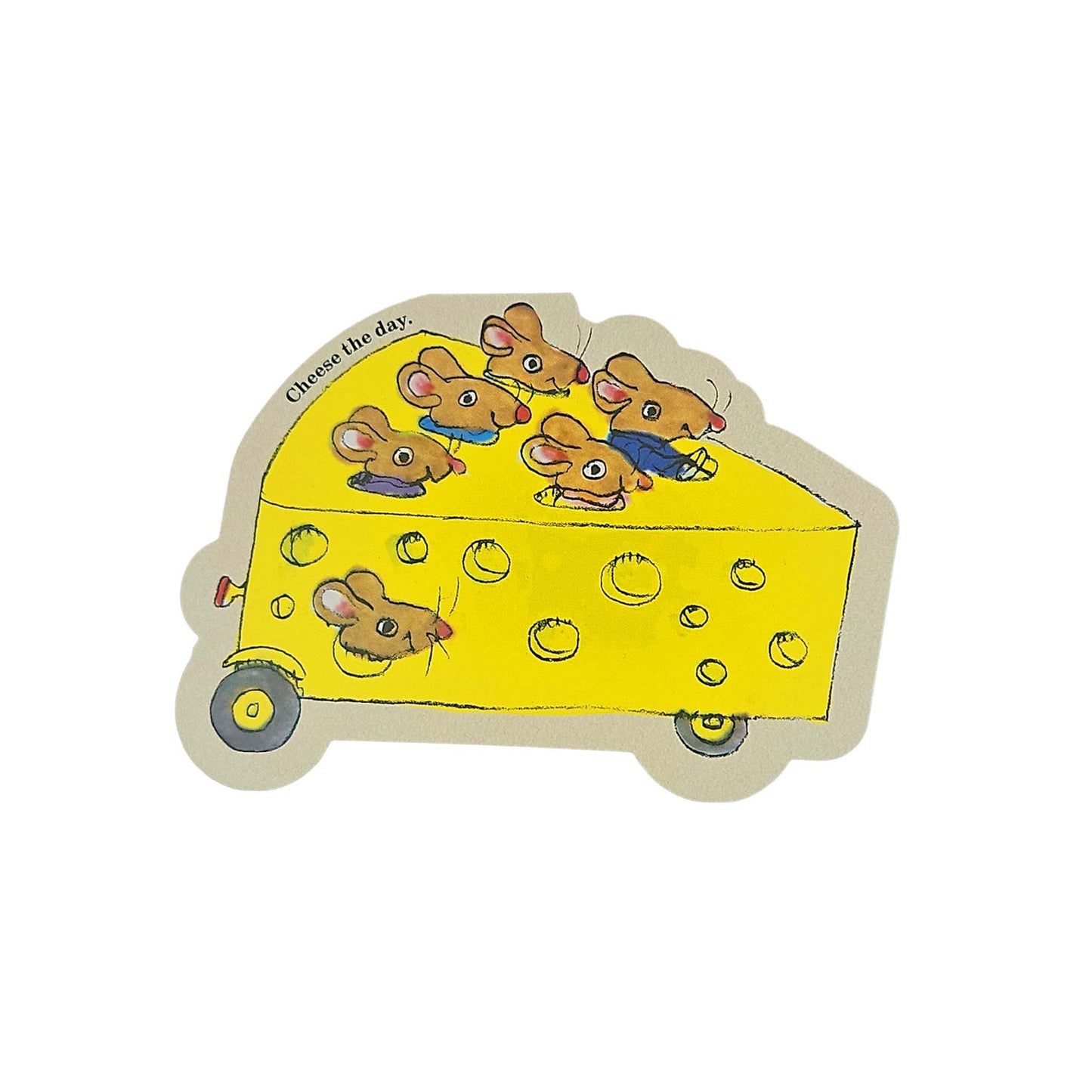 Cheese Mouse Car Richard Scarry Cutout Card