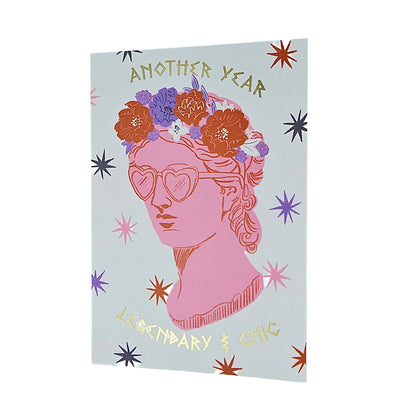 Legendary & Chic Greek Goddess Gold Foiled Birthday Card