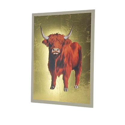 Highland Cow Gold Foiled Art Card
