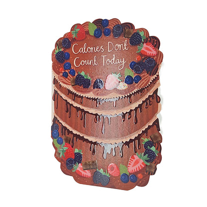 Calories Don’t Count Spot Varnish Cutout Chocolate Cake Birthday Card