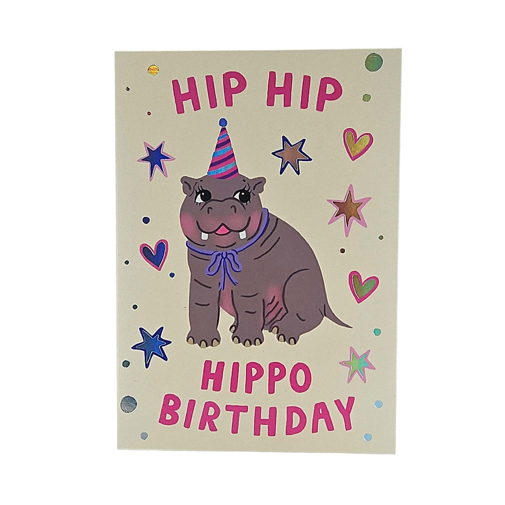 Hip Hip Hippo Birthday Card