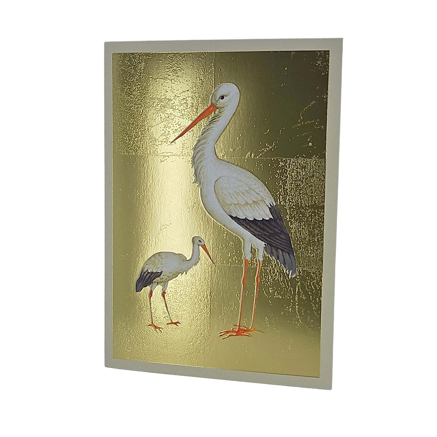 Mother & Baby Stork Gold Foiled Art Card