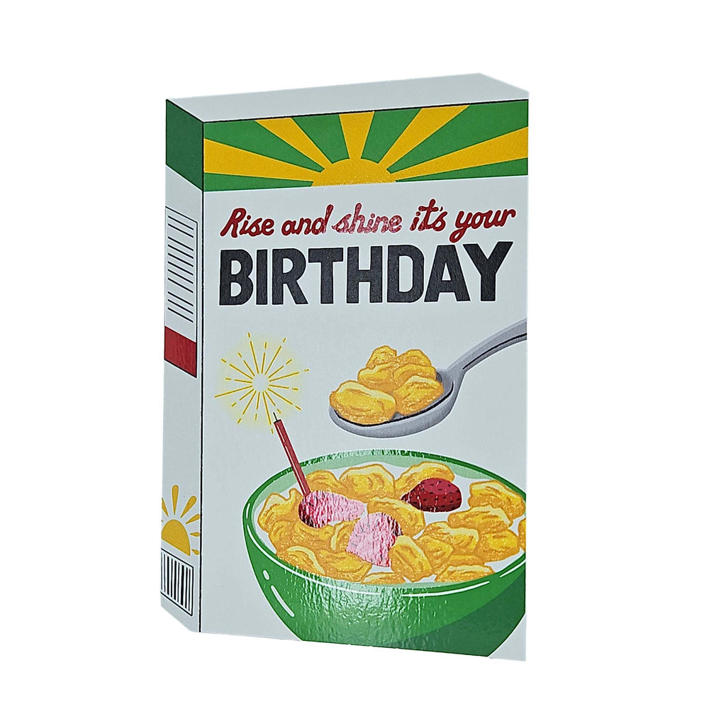 Rise and Shine Cereal Spot Gloss Birthday Card