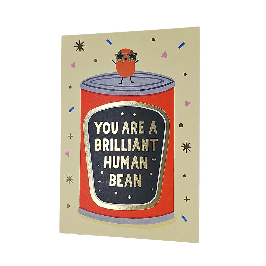 Brilliant Human Bean Gold Foiled Congratulations Card