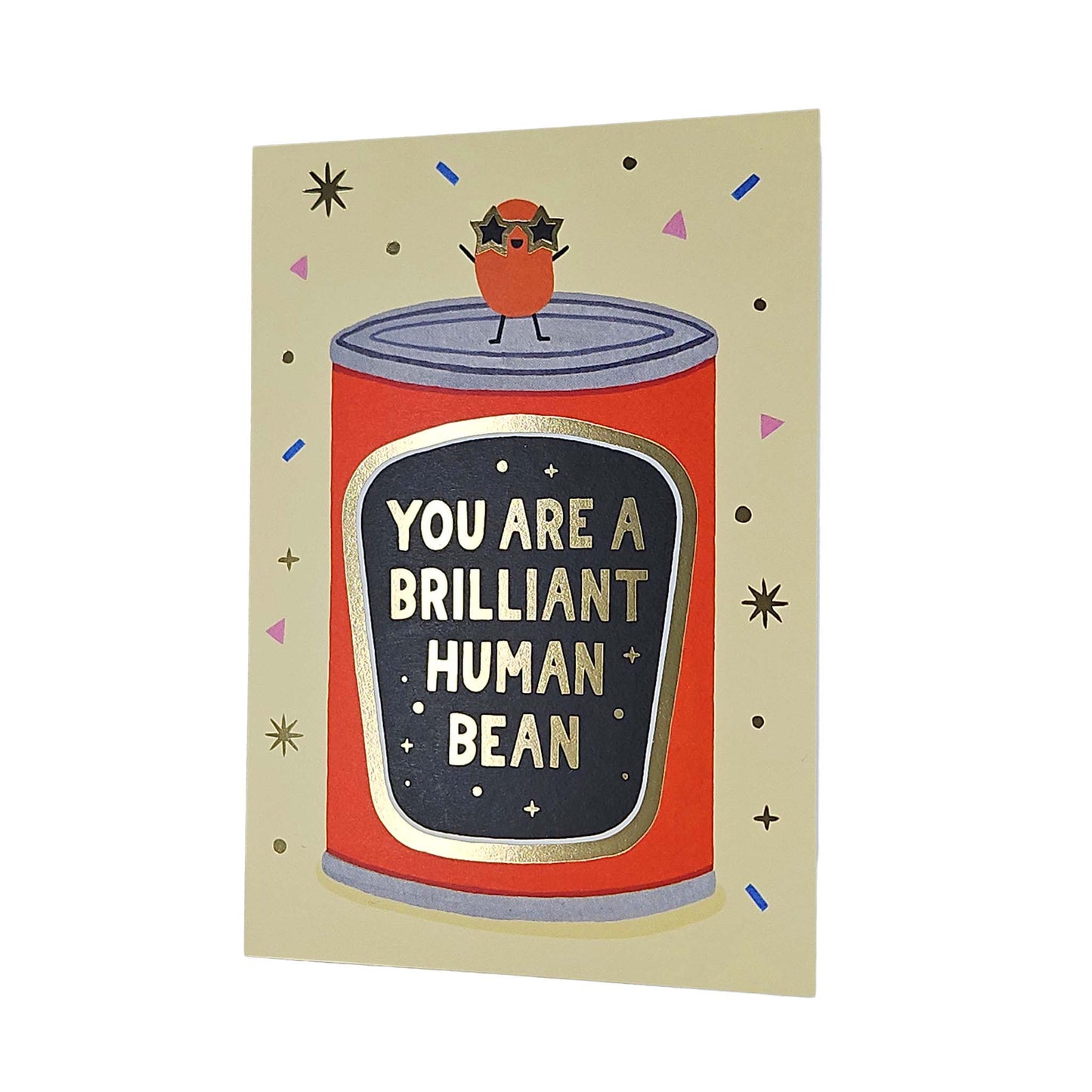 Brilliant Human Bean Gold Foiled Congratulations Card