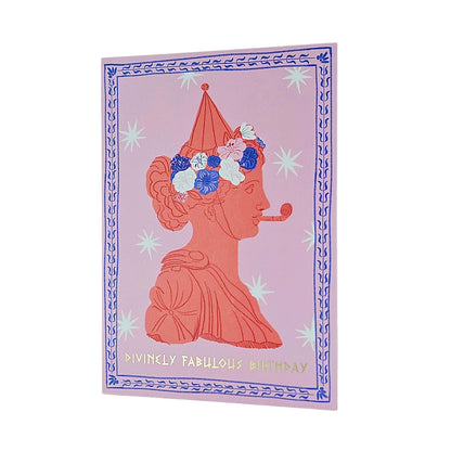 Divinely Fabulous Greek Goddess Gold Foiled Birthday Card