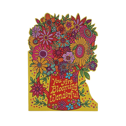Blooming Wonderful Psychedelic Flowers Cutout Card