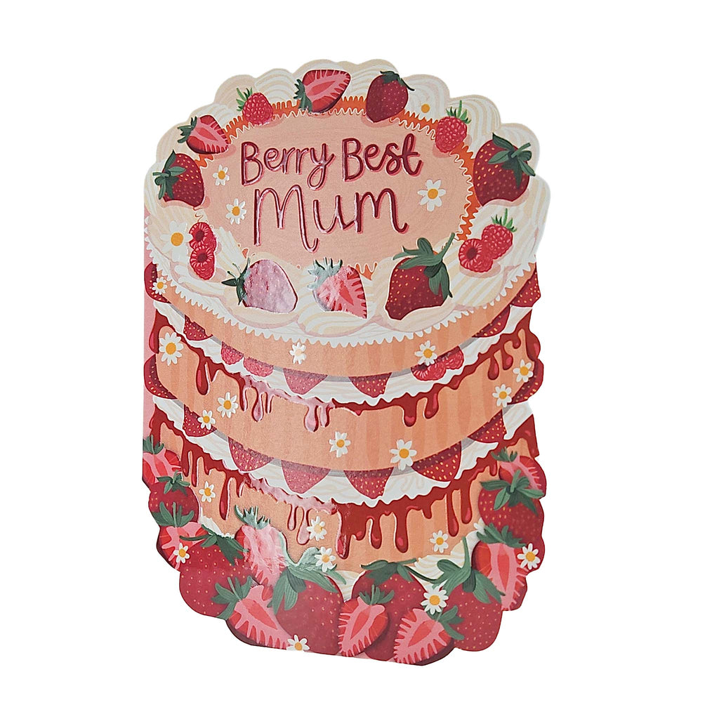 Berry Best Mum Spot Varnish Cutout Cake Mother's Day Card